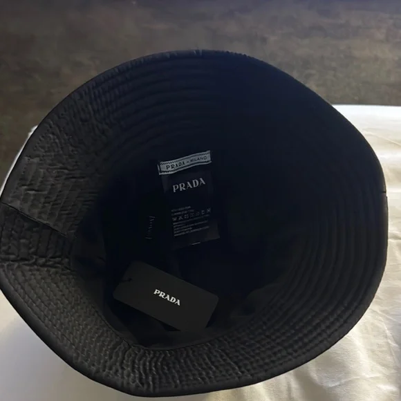 Prada Black Nylon Bucket Hat with Iconic LogoBRAND NEW!